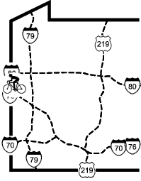 Map showing the trail location within the surrounding region providing context for the trail environment